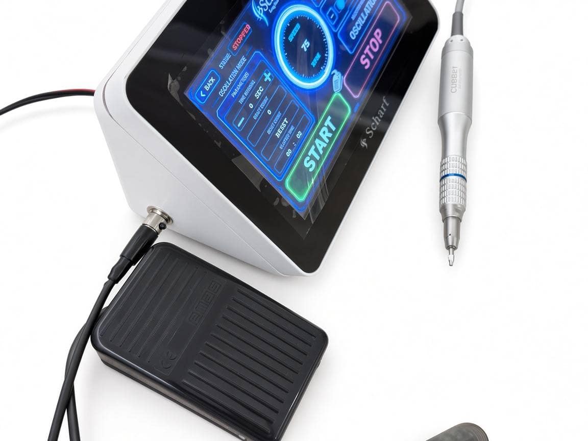 Scharf Long Hair FUE micromotor handpiece close-up